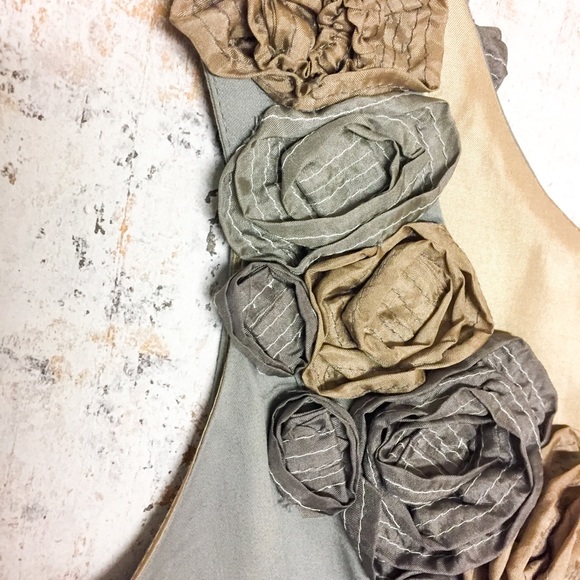 Anthro Baraschi Retro Rosette Dress Gray - Picture 3 of 6